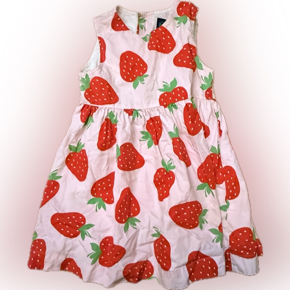 Mini Boden Pink Dress with Strawberries